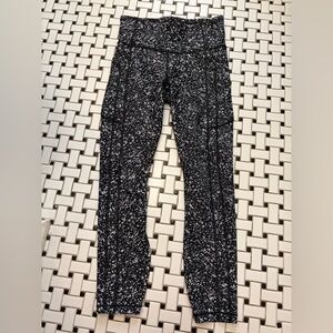 Athleta Black and White Speckled Leggings